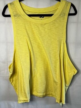 SO Pale Yellow Scoop Neck Tank Top